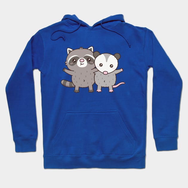 Cute Raccoon And Opossum Besties Hoodie by rustydoodle